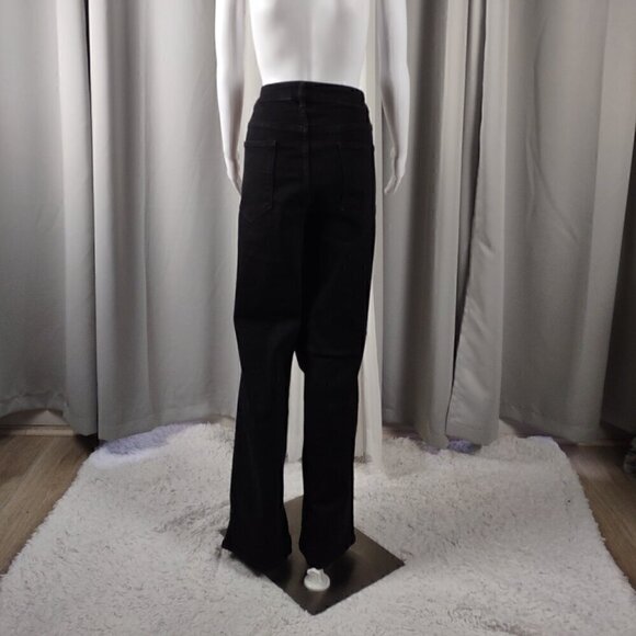 Old Navy Women's Cotton Blend Mid Rise Kicker Boot Cut Black Jeans Size 26 - Picture 3 of 10